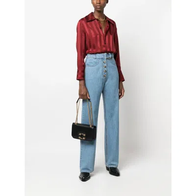 Celine Black Triomphe Frame Medium Bag For Women In Black