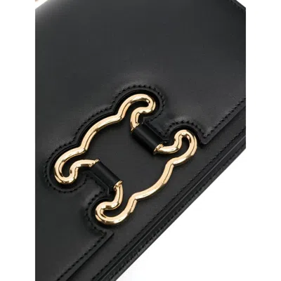 Celine Black Triomphe Frame Medium Bag For Women In Black