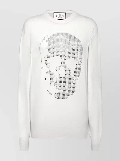 Philipp Plein Sweater With Iconic Skull Design And Cashmere Blend For Ultimate Comfort In White