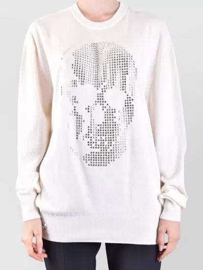 Philipp Plein Sweater With Iconic Skull Design And Cashmere Blend For Ultimate Comfort In White