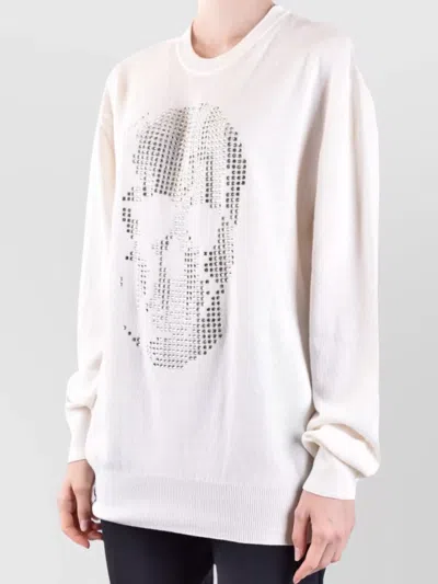 Philipp Plein Sweater With Iconic Skull Design And Cashmere Blend For Ultimate Comfort In White