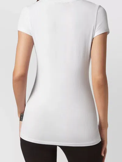 Philipp Plein Slim Fit V-neck Short Sleeve Tops In White