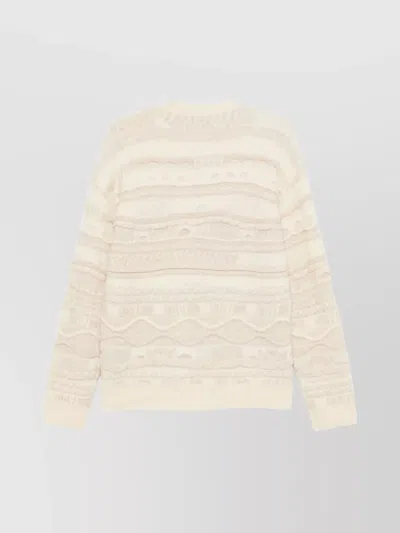 Laneus Textured Knitwear In Soft Creamy Hue In Neutral