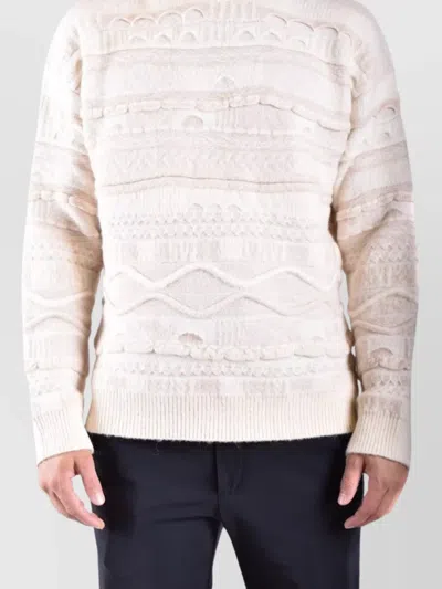 Laneus Textured Knitwear In Soft Creamy Hue In Neutral