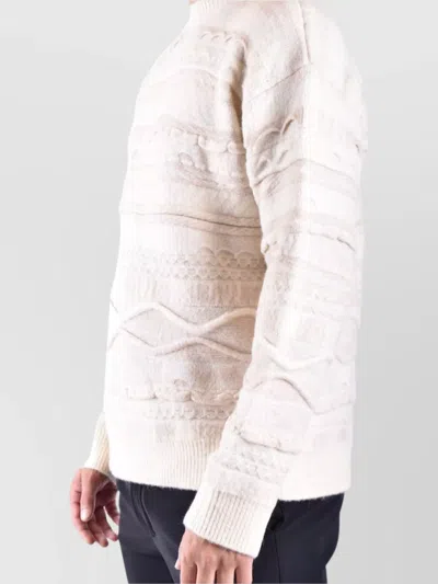 Laneus Textured Knitwear In Soft Creamy Hue In Neutral
