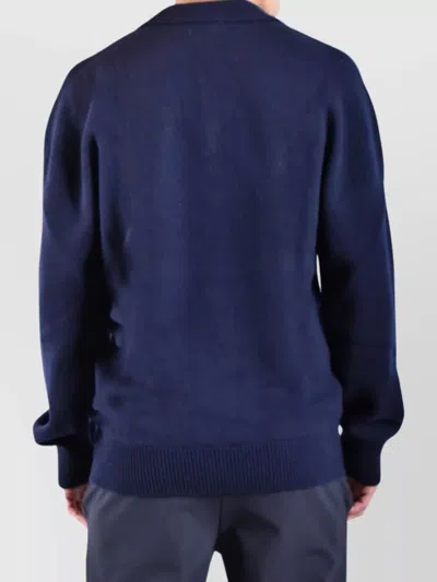 Laneus Relaxed Fit Polo Knitwear In Luxurious Wool-cashmere Blend In Black