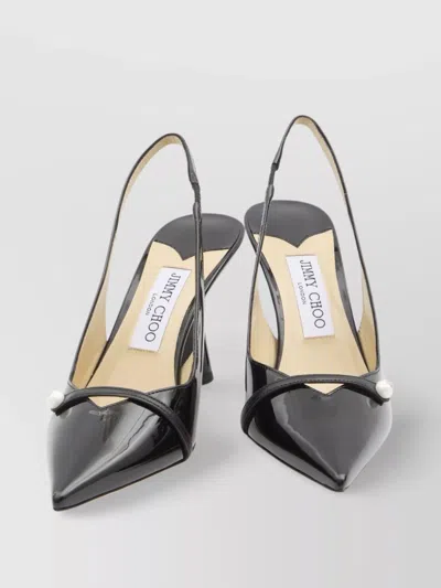 Jimmy Choo Graphic Stiletto Heel Pointed Toe In Silver