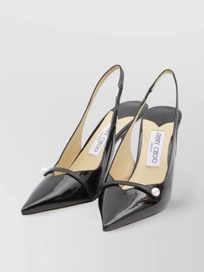 Jimmy Choo Graphic Stiletto Heel Pointed Toe In Silver