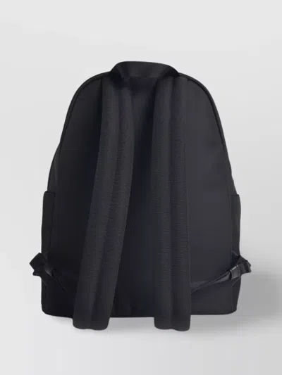 Moncler Pierrick Nylon Backpack Large Front Pocket In Black