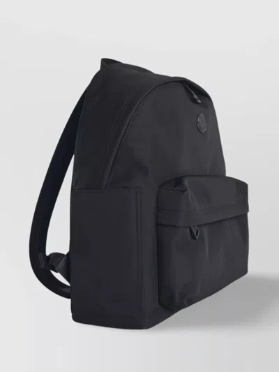 Moncler Pierrick Nylon Backpack Large Front Pocket In Black