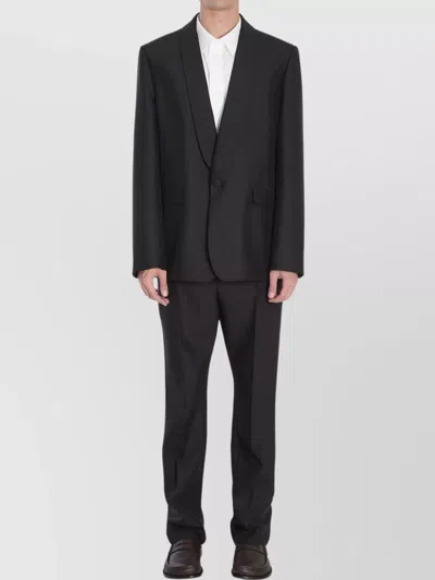 Loewe Tailored Wool Silk Jacket With Shawl Lapel In Black