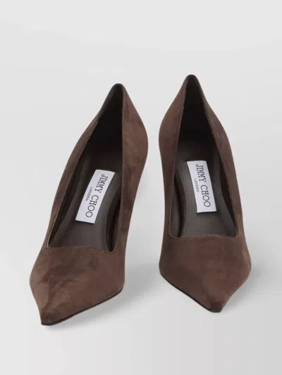 Jimmy Choo Ixia Pointed Toe Suede Pumps In Brown