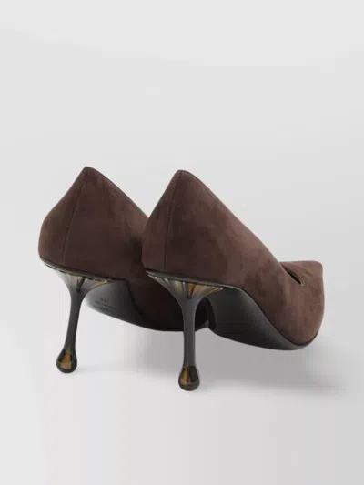 Jimmy Choo Ixia Pointed Toe Suede Pumps In Brown