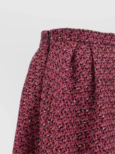 Alessandra Rich Tweed A-line High-waisted Midi Skirt In Purple