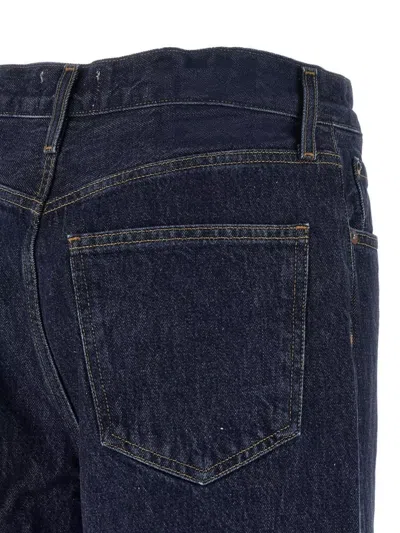 Agolde Lady's Wide-leg Jeans With Five Pockets In Blue