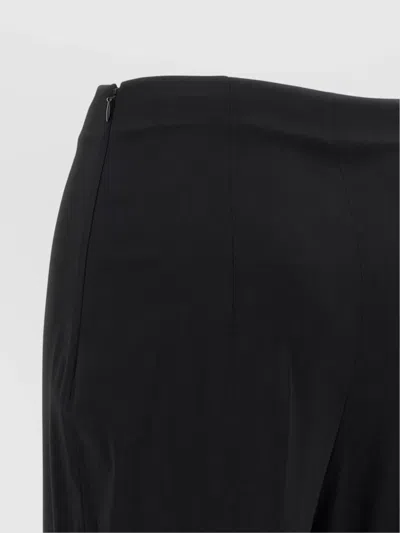 Alberta Ferretti Flared High Waist Trousers With Beaded Embellishments In Black