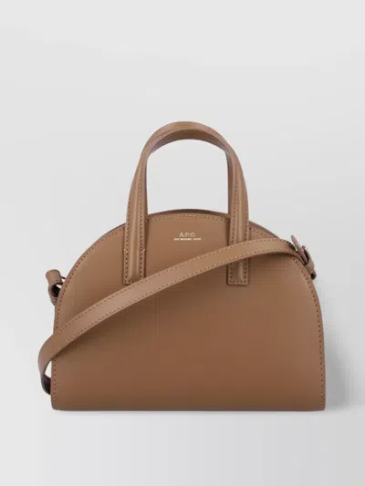 Apc A.p.c. Tote Demi Lune Small In Brown