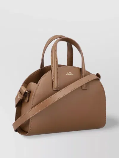 Apc A.p.c. Tote Demi Lune Small In Brown