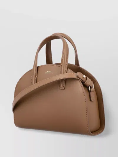 Apc A.p.c. Tote Demi Lune Small In Brown