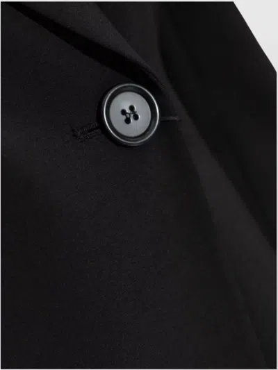 Sportmax Double-breasted Brown Wool Jacket In Black