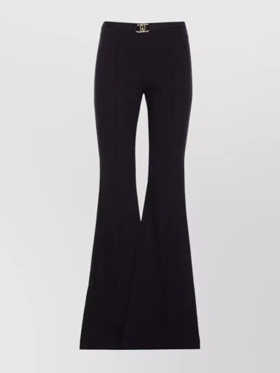 Liu •jo Logo Belt Flared Leg Trousers In Black
