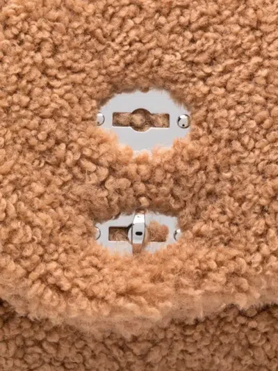 Zanellato Camel Brown Faux Shearling Shoulder Bag With Adjustable Strap In Neutral