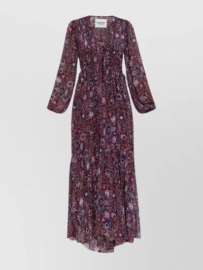 Isabel Marant Étoile Isabel Marant Etoile Briane Long Printed Crepe Dress In Purple