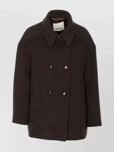Isabel Marant Fiby Double Breasted Wool Blend Coat Clothing In Brown
