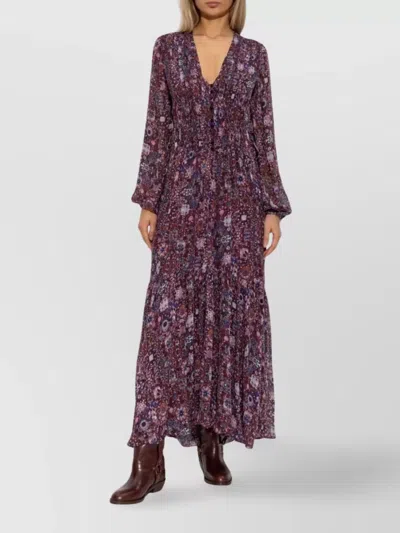 Isabel Marant Étoile Isabel Marant Etoile Briane Long Printed Crepe Dress In Purple