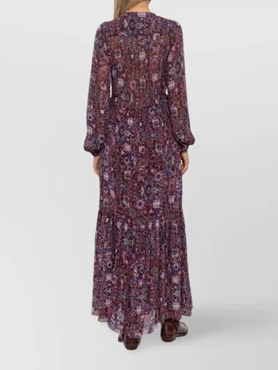 Isabel Marant Étoile Isabel Marant Etoile Briane Long Printed Crepe Dress In Purple