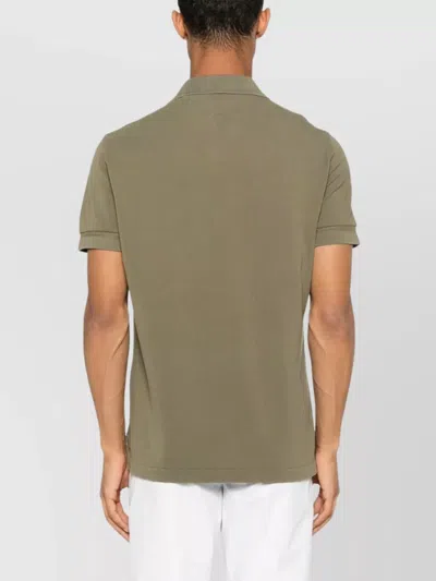 Tom Ford Classic Pique Polo With Tailored Fit In Green