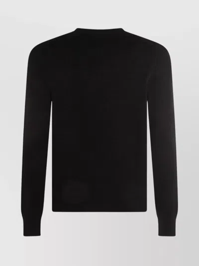Malo Black Cashmere Crewneck Pullover In Black