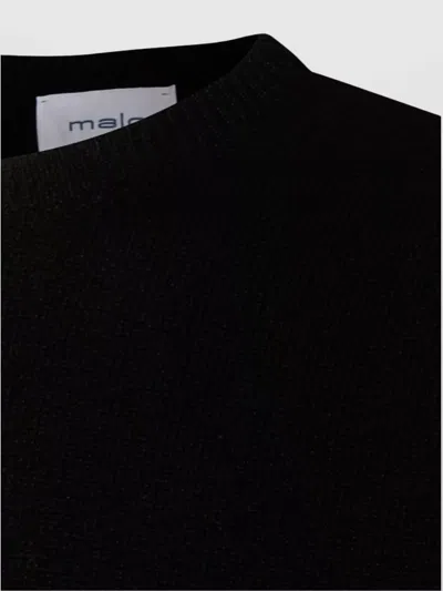 Malo Black Cashmere Crewneck Pullover In Black