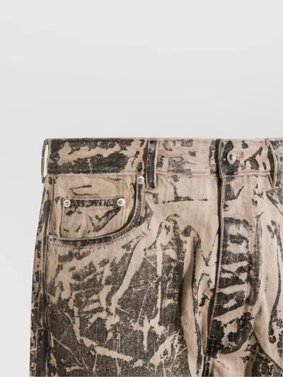 Rick Owens Drkshdw Straight Leg Trousers With Distinctive Print In Multi