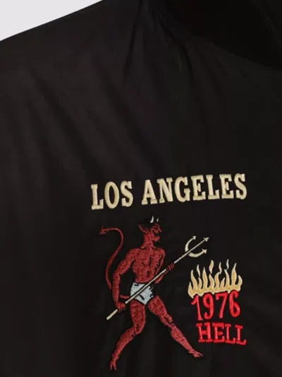 Amiri Black Cotton And Nylon Bomber Jacket In Black