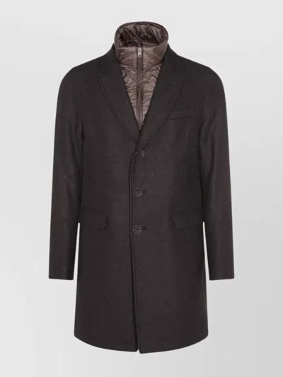 Herno Wool Coats Featuring Back Vent In Brown