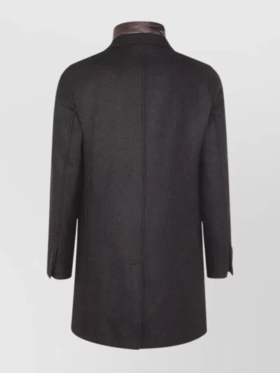 Herno Wool Coats Featuring Back Vent In Brown