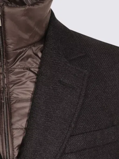Herno Wool Coats Featuring Back Vent In Brown