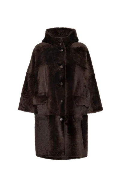 Brunello Cucinelli Chiara Boni "thadira" Jersey Long Dress In Brown