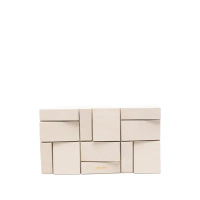 Cult Gaia Galleria Geometric-block Clutch Bag In White
