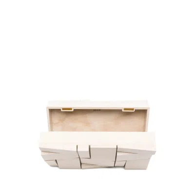 Cult Gaia Galleria Geometric-block Clutch Bag In White