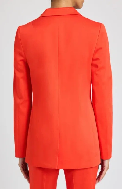 Santorelli Rowan Double Breasted Two-button Jacket In Stretch Cotton In Red