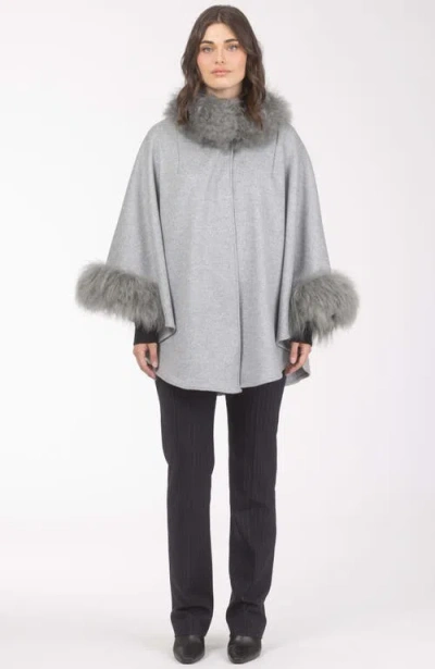Gorski Wool And Cashmere Cape In Gray