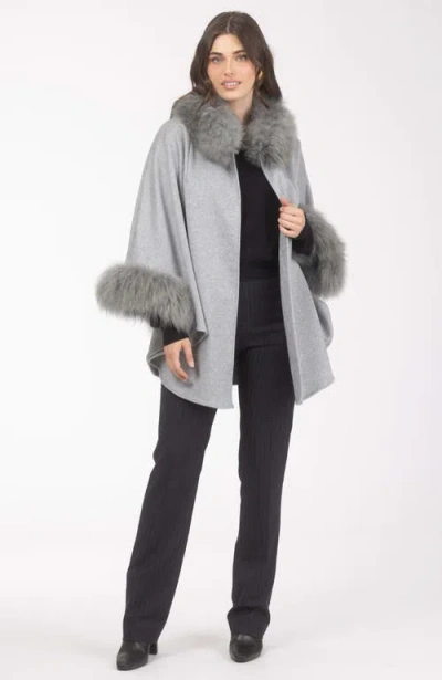 Gorski Wool And Cashmere Cape In Gray