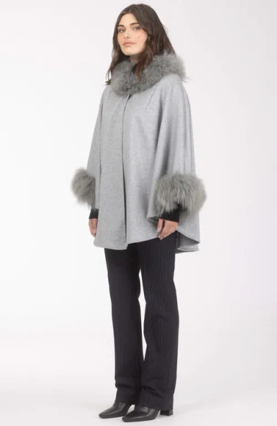 Gorski Wool And Cashmere Cape In Gray