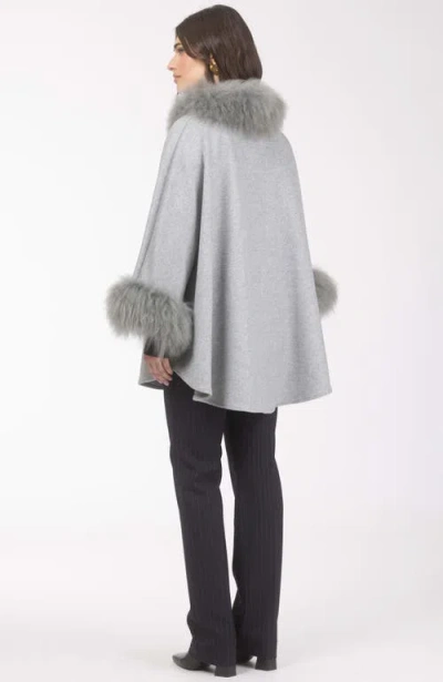 Gorski Wool And Cashmere Cape In Gray