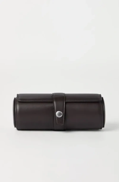 Brunello Cucinelli Calfskin Watch Case In Black