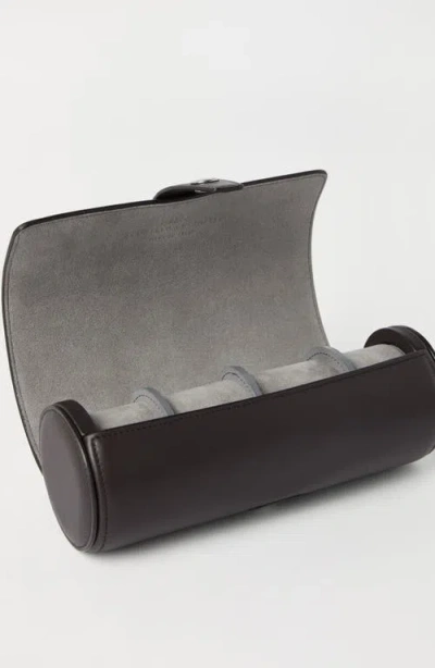 Brunello Cucinelli Calfskin Watch Case In Black