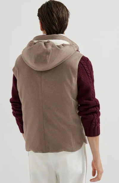 Brunello Cucinelli Hooded Vest In Brown