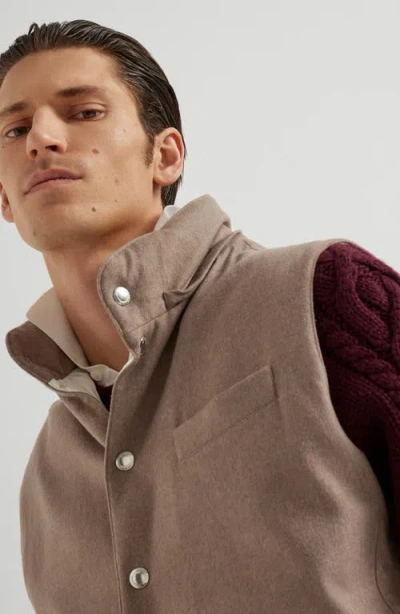 Brunello Cucinelli Hooded Vest In Brown